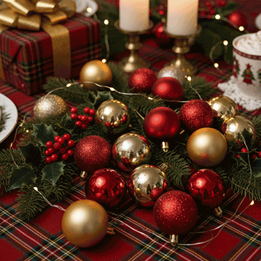 볼 오너먼트 5개 (레드or골드 랜덤)